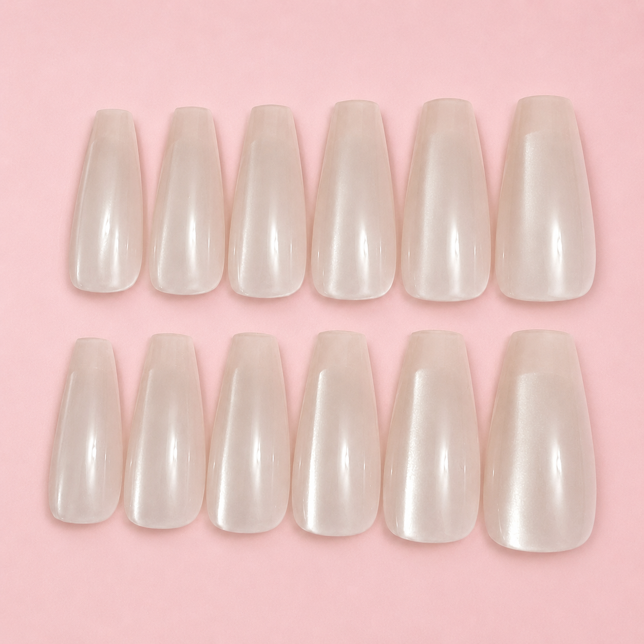 Ivory Pearl Shimmer Press-On Nails