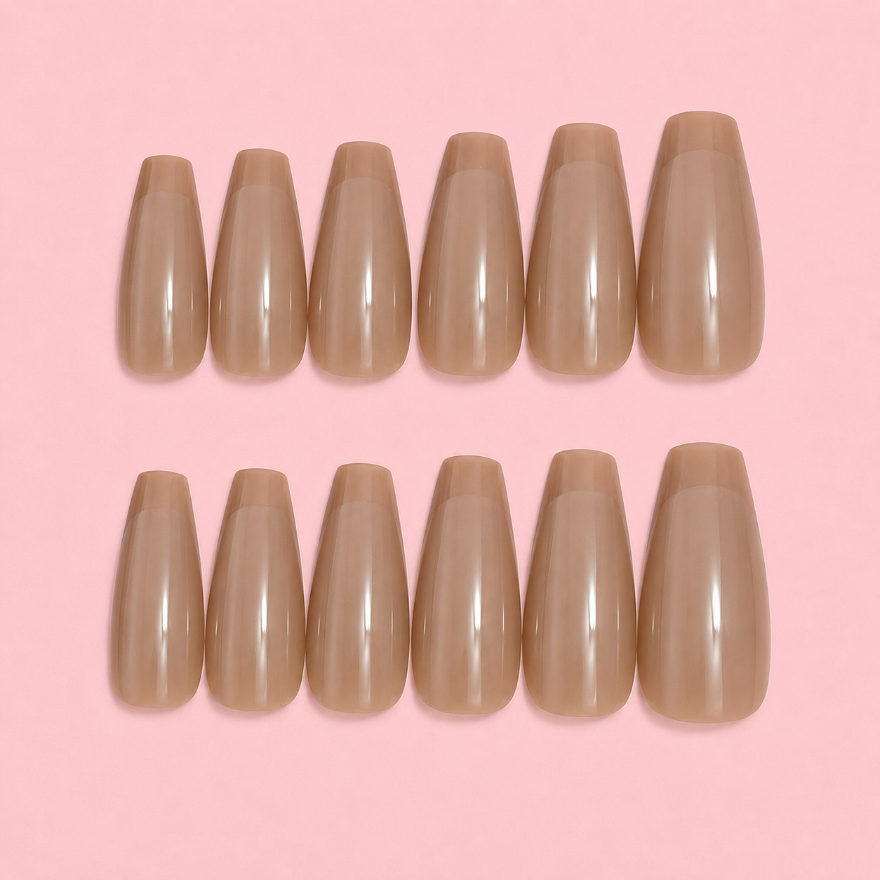 Caramel Nude Glossy Press-On Nails