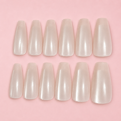Ivory Pearl Shimmer Press-On Nails