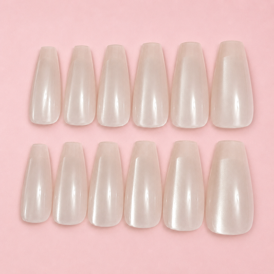 Ivory Pearl Shimmer Press-On Nails