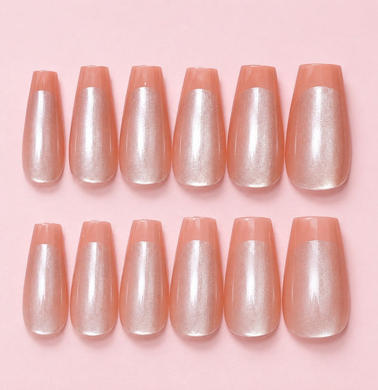 Pearl French Press On Nails
